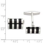 Sterling Silver 925 Polished Onyx Cufflinks for Men  Classic Elegance